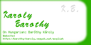karoly barothy business card